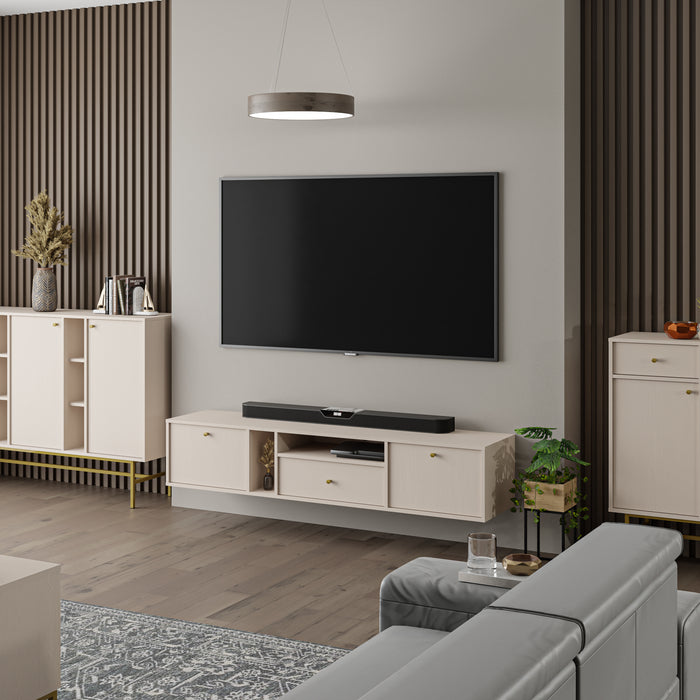 by fonQ Luvra Zwevend Tv-meubel 2-deurs - Open Vak - Zand