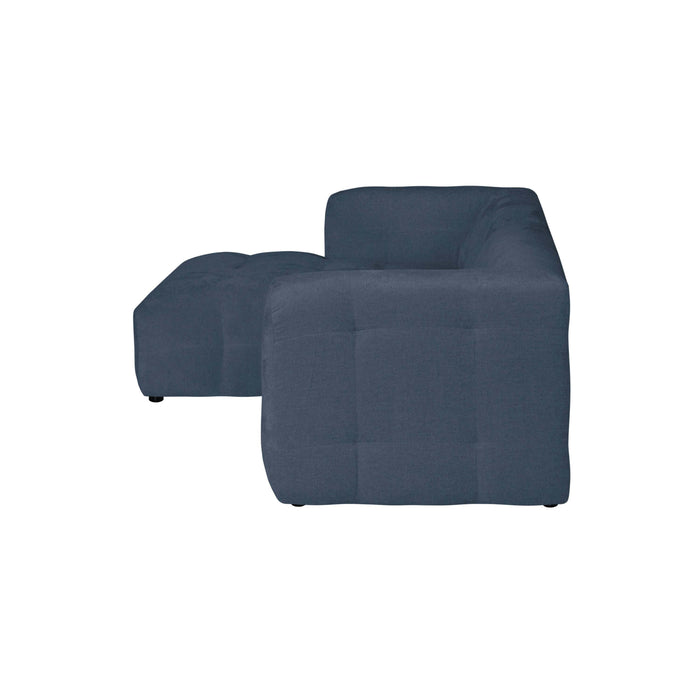 by fonQ Mush Hoekbank met Chaise Longue Links - Chenille - Blauw