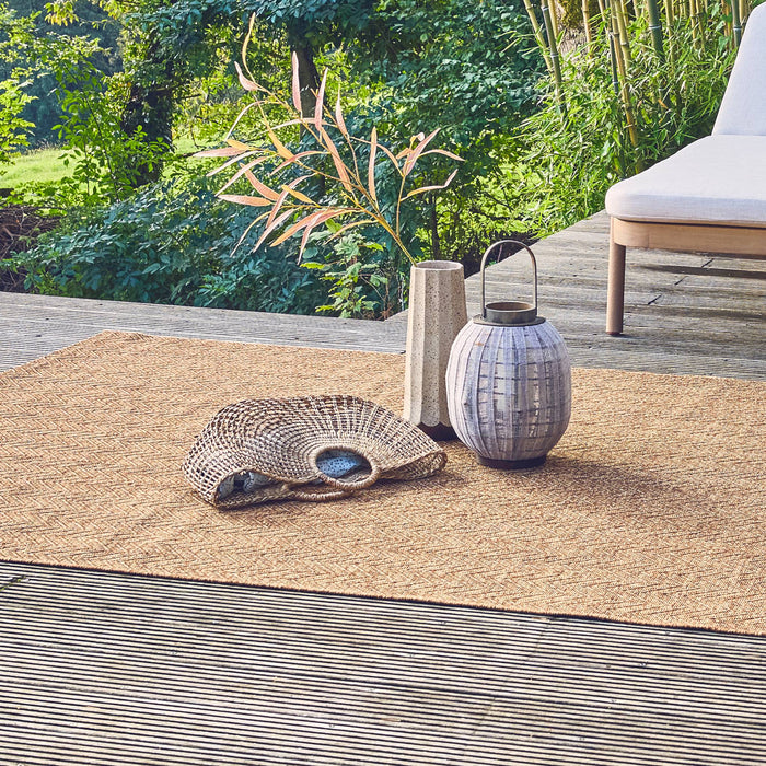 sweeek - Natuurlijk jute-effect tapijt voor binnen en buiten