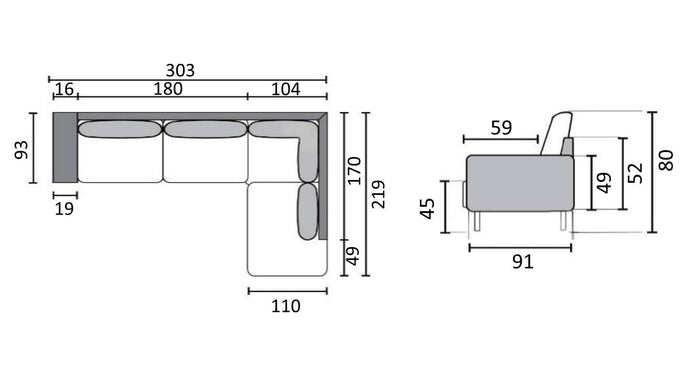 by fonQ Cirro Hoekbank Rechts - Beige