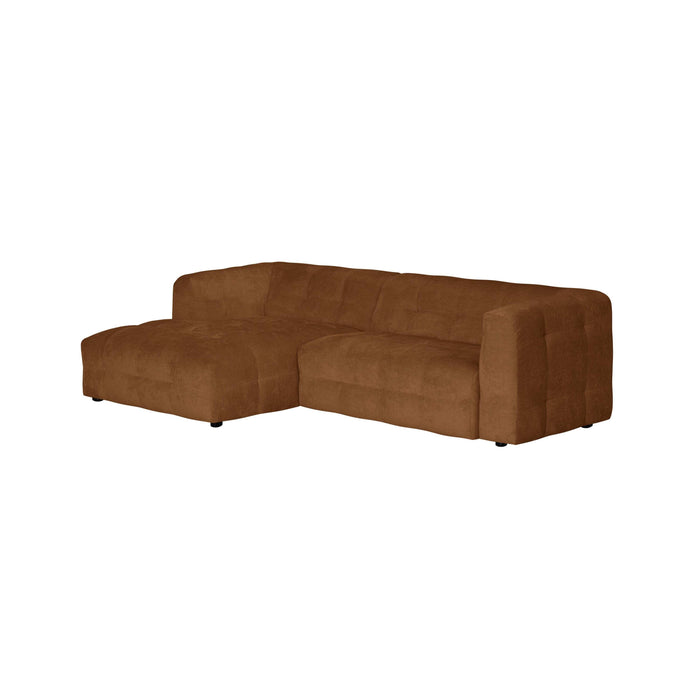by fonQ Mush Hoekbank met Chaise Longue Links - Chenille - Bruin