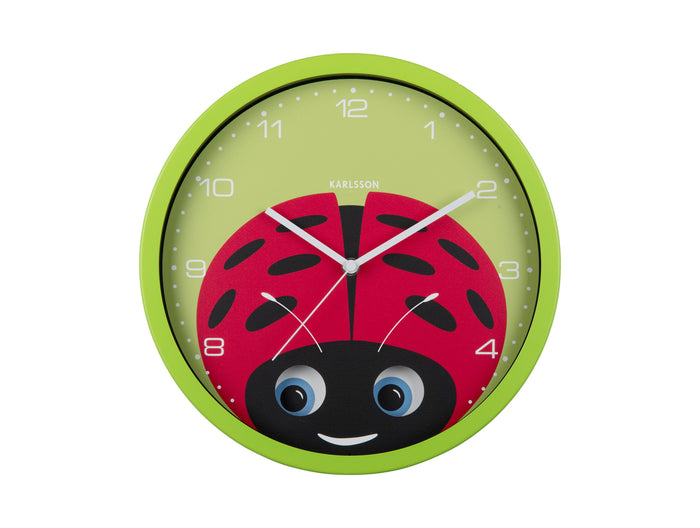 Karlsson - Wall Clock Peekaboo Ladybug