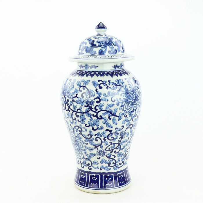 Fine Asianliving Chinese Gemberpot Blauw Wit