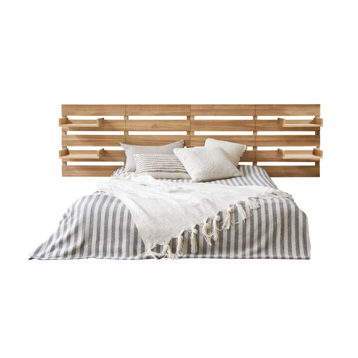 Tikamoon - Hoofdbord met legplanken van massief teakhout 270 cm