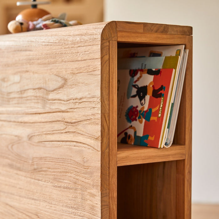 Tikamoon - Hoofdeinde met opbergruimte van massief teakhout 120 cm