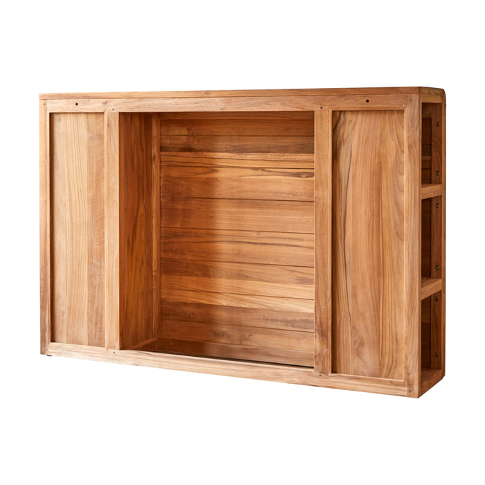 Tikamoon - Hoofdeinde met opbergruimte van massief teakhout 120 cm