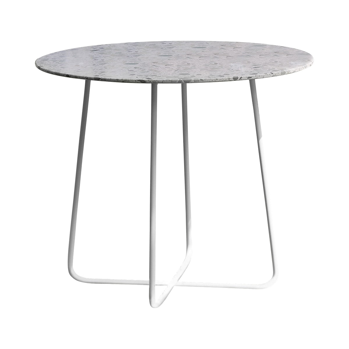 Tikamoon - Ronde tuintafel in premium terrazzo en groen metaal 4 p.