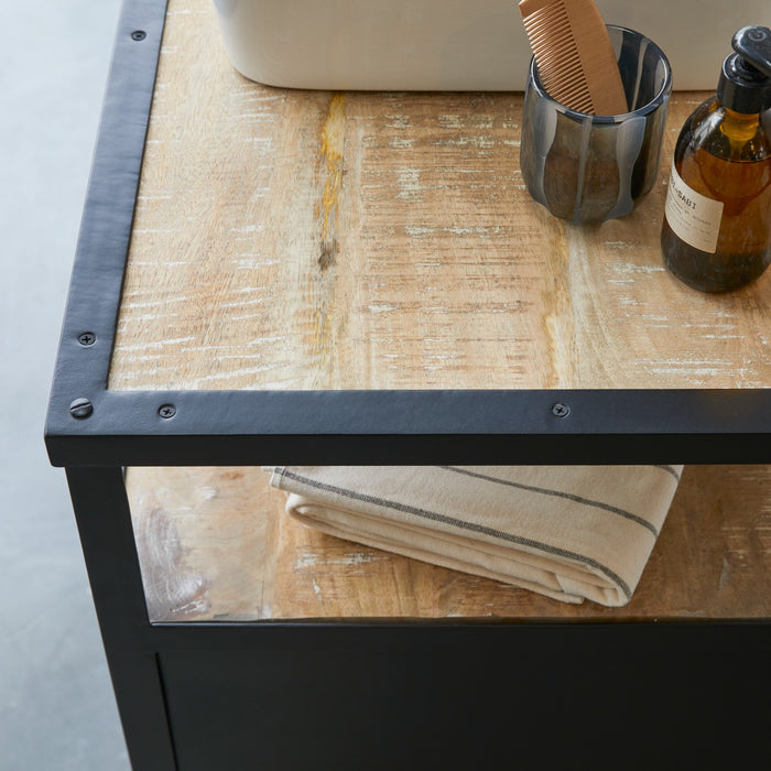 Tikamoon - Massief mangohouten en metalen badmeubel 140 cm