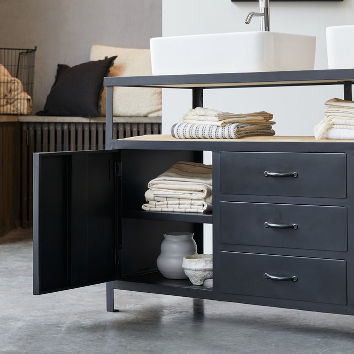 Tikamoon - Massief mangohouten en metalen badmeubel 140 cm