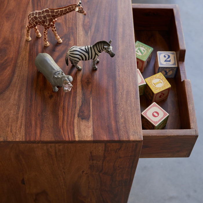 Tikamoon - Kindernachtkastje van massief palissander met 3 laden