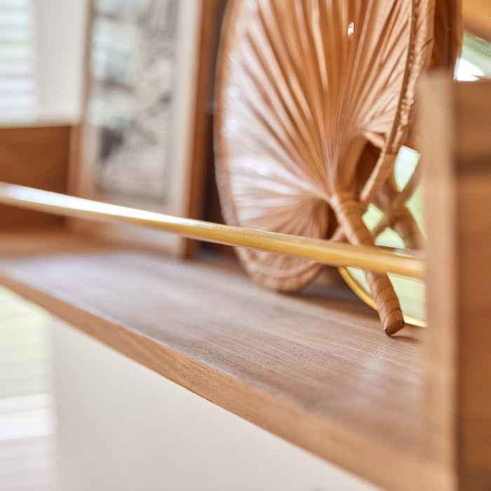 Tikamoon - Wandplank voor kinderkamer van massief teakhout 100 cm