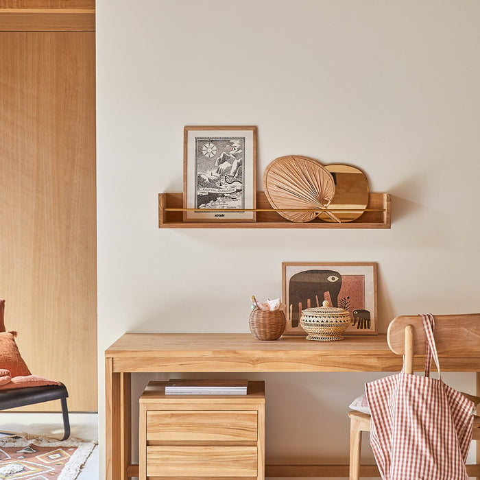 Tikamoon - Wandplank voor kinderkamer van massief teakhout 100 cm
