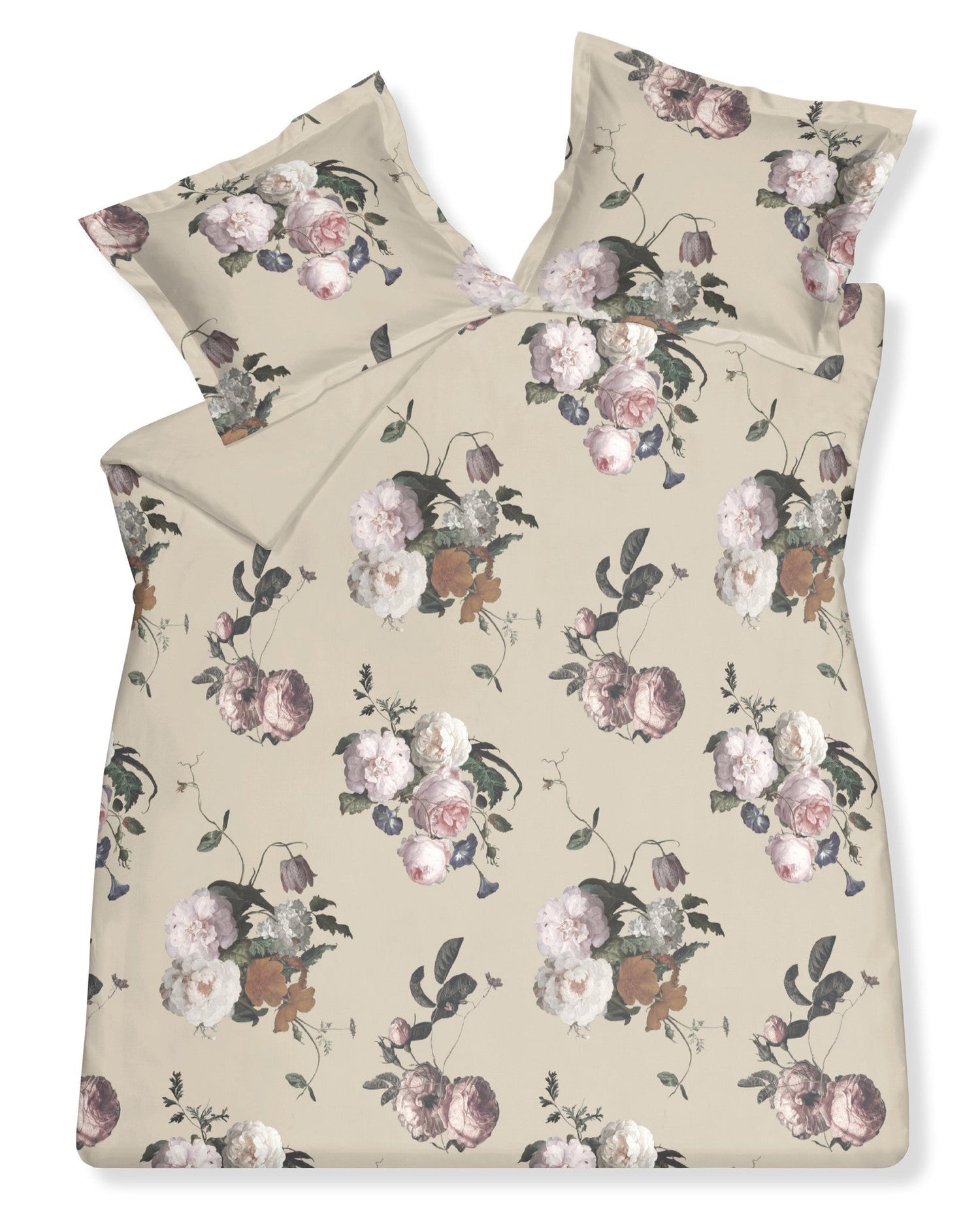 Dekbedovertrek Elegant Champagne | 200 x 200|220 cm | Wit | Beige | Roze