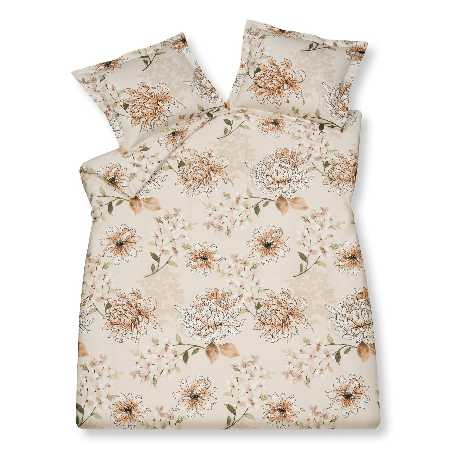 Dekbedovertrek Cheerful Cream Tan | 200 cm x 200 cm | Beige | Roze