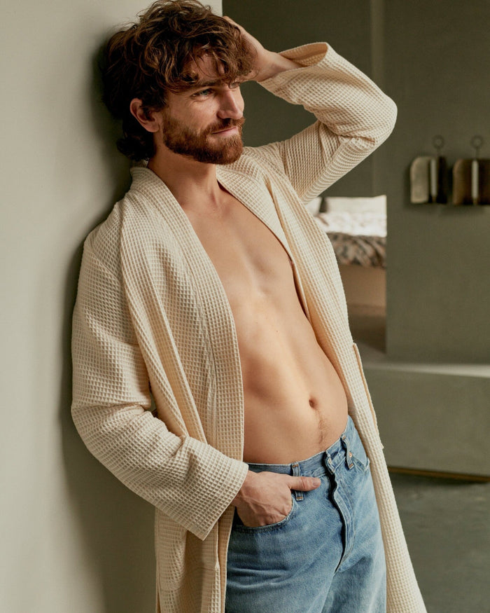 Badjas Biarritz Cream Tan | L | Ivoor | Katoen