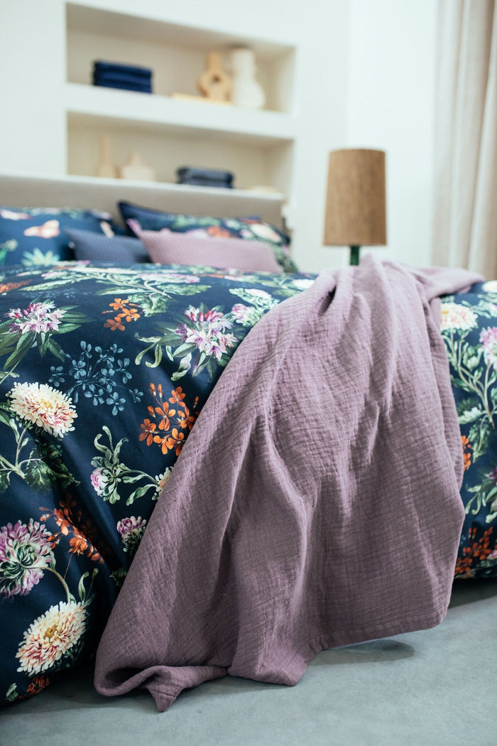 Dekbedovertrek Happiness Blue Ink | 200 x 200|220 cm | Blauw