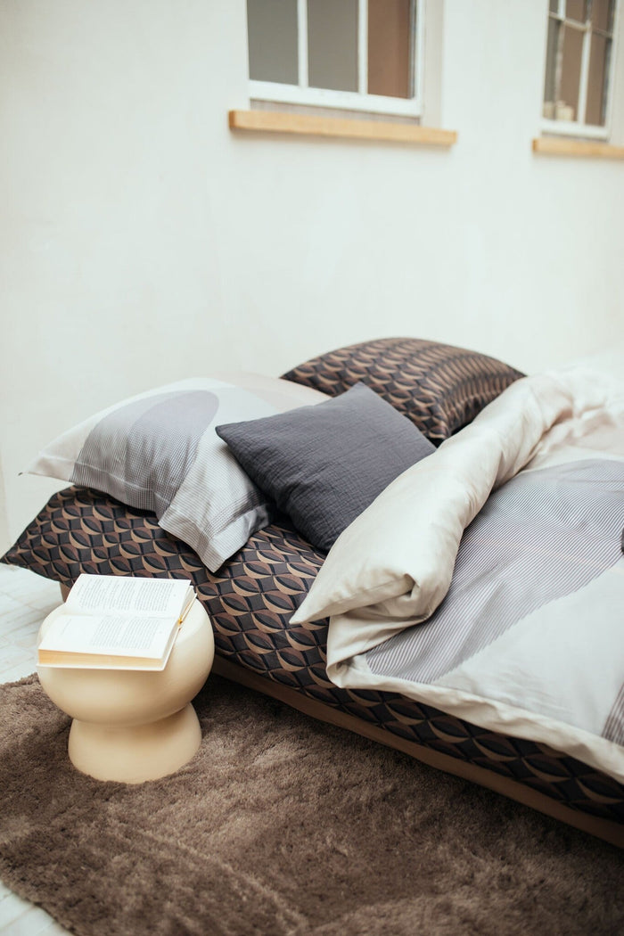 Dekbedovertrek Miracle Sand | 200 x 200|220 cm | Zwart | Grijs | Beige