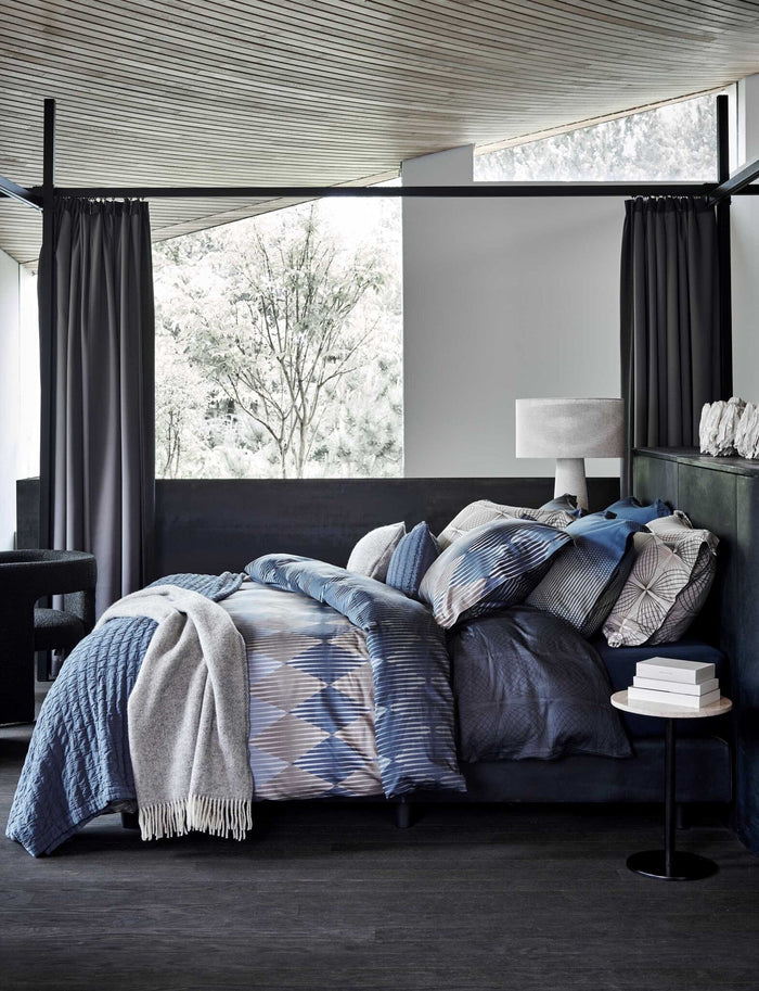 Pure 64 Plaid|sprei Oceanview | 180 x 260 cm | Grijs | Blauw | Katoen