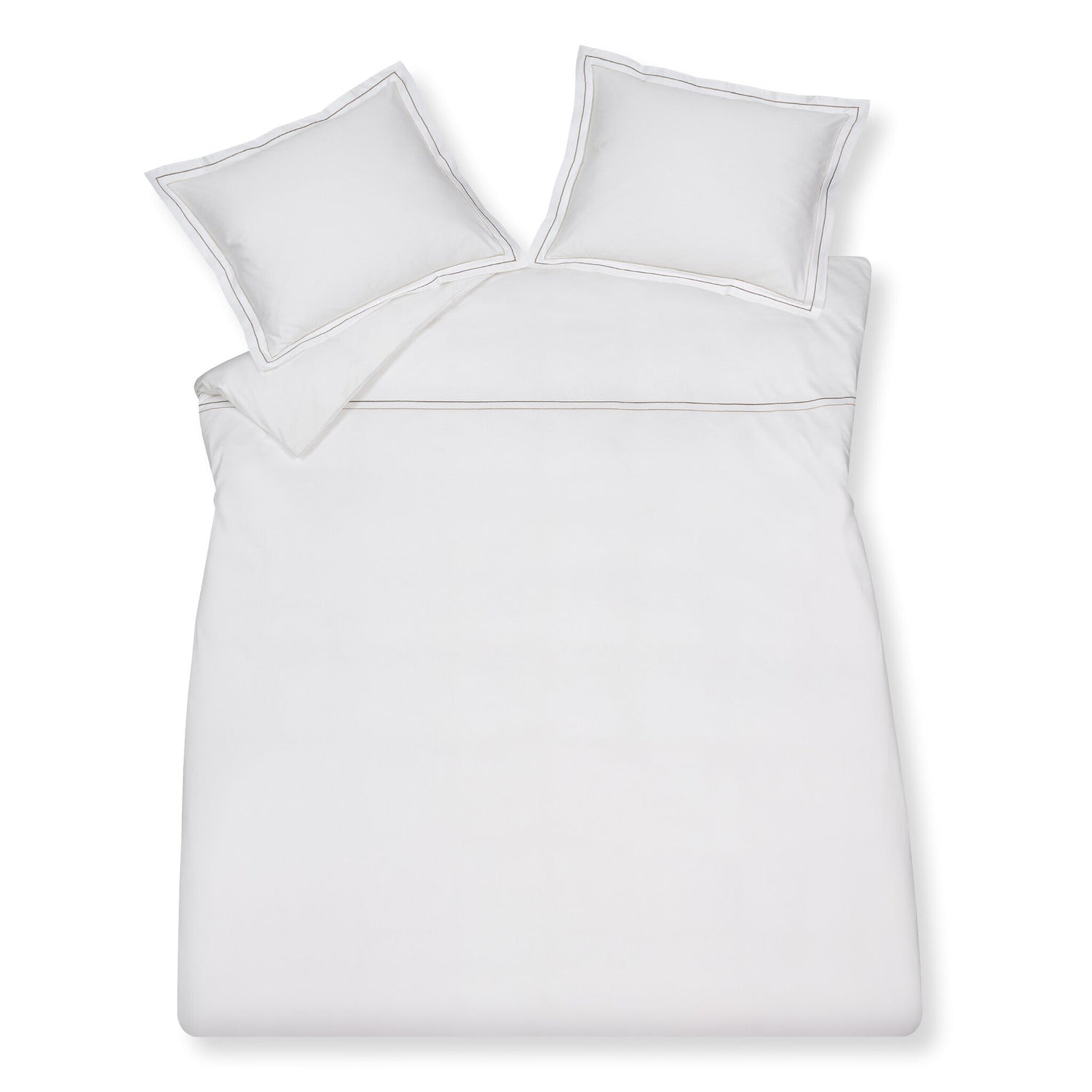 Dekbedovertrek Purity Napels Sand | 140 x 200|220 cm | Wit