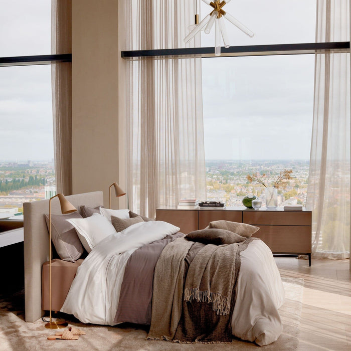 Dekbedovertrek Purity Napels Sand | 140 x 200|220 cm | Wit