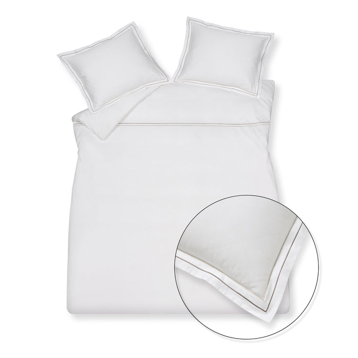 Dekbedovertrek Purity Napels Sand | 140 x 200|220 cm | Wit