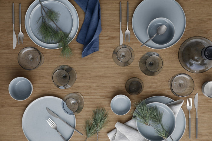 Sablo Stone Diep Bord 18, | Grijs | Blauw | Stoneware