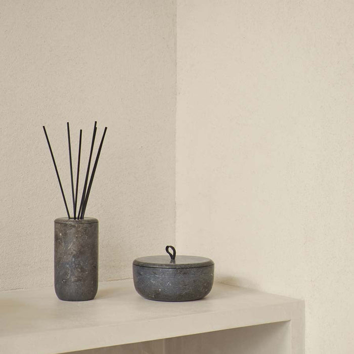 Hammam Schaal Met Deksel Dark Grey | Zwart | Grijs | Natuursteen