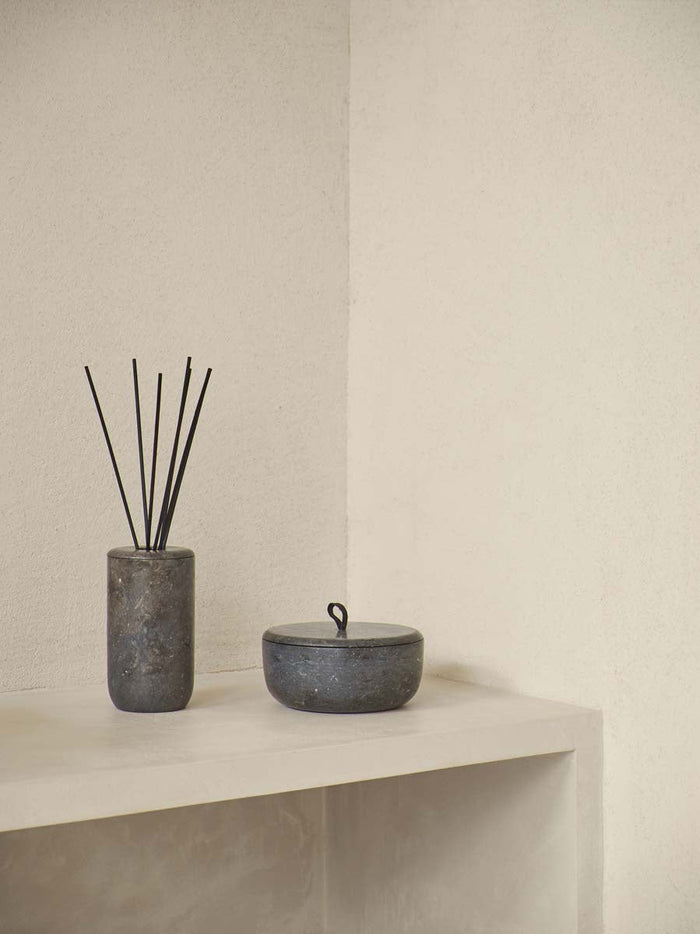 Hammam Schaal Met Deksel Dark Grey | Zwart | Grijs | Natuursteen