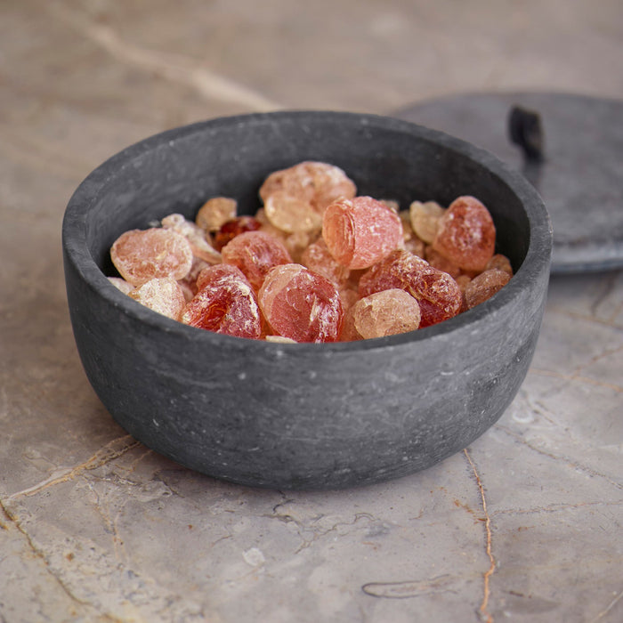 Hammam Schaal Met Deksel Dark Grey | Zwart | Grijs | Natuursteen