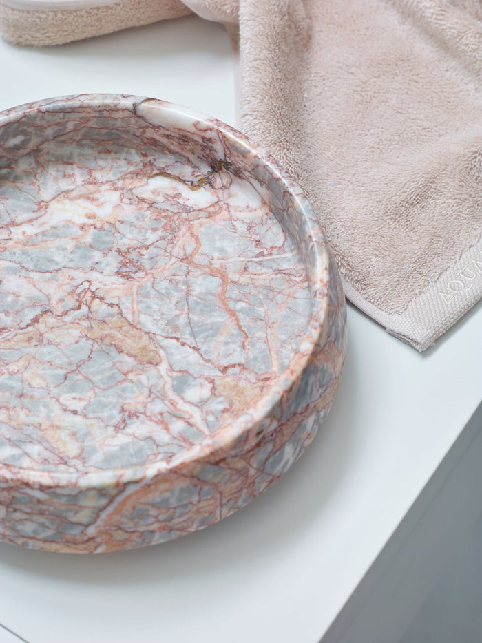 Orion Schaal Almond | Grijs | Beige | Roze | Natuursteen