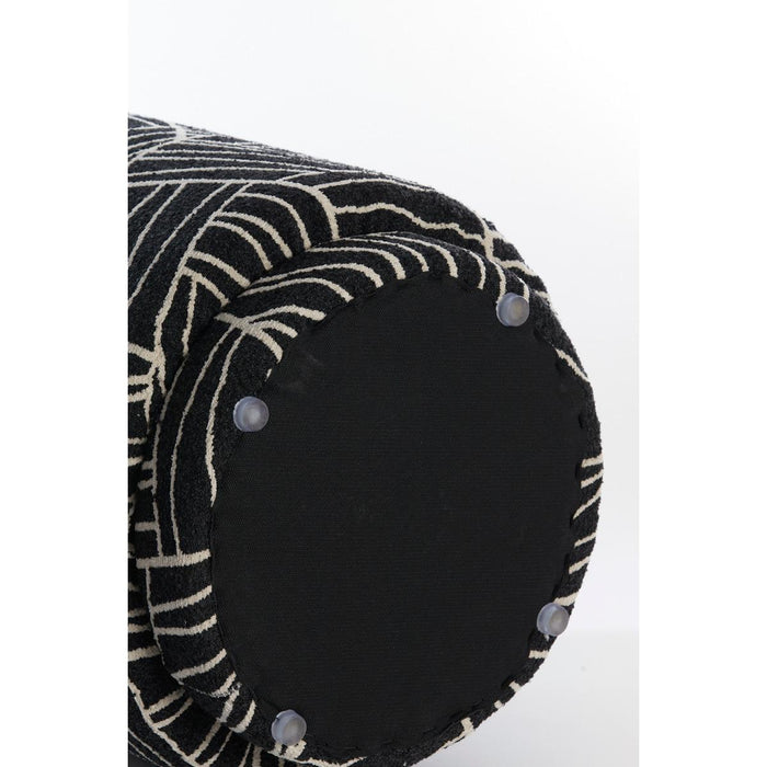 Light & Living Poef Davonte - Zwart - Ø40cm