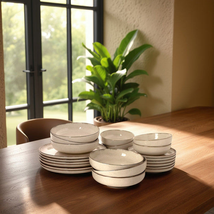 by fonQ Loods Serviesset 24-delig - Glans Beige