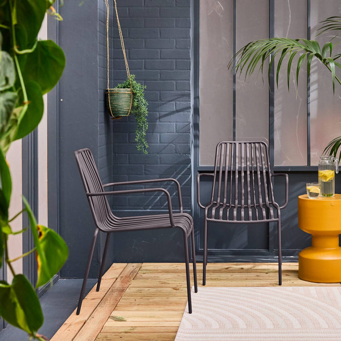 sweeek - Stapelbare tuinstoel van staal (Set van 2)