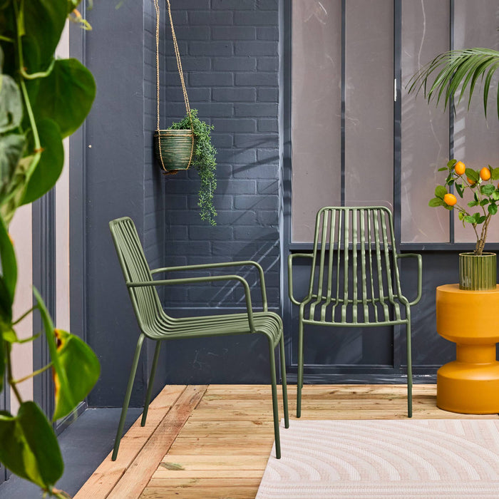 sweeek - Stapelbare tuinstoel van staal (Set van 2)