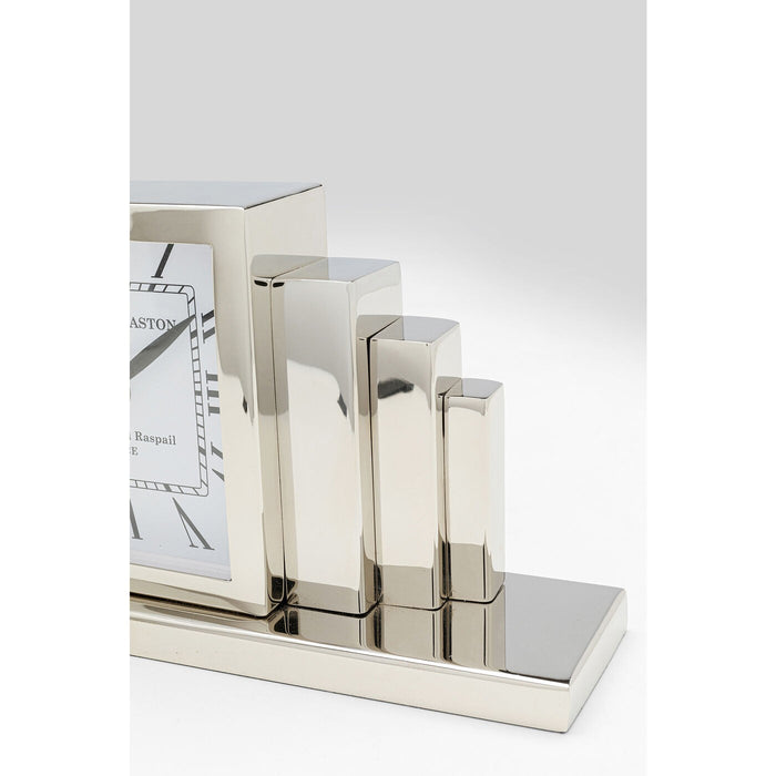 Tafelklok City zilver Kare Design