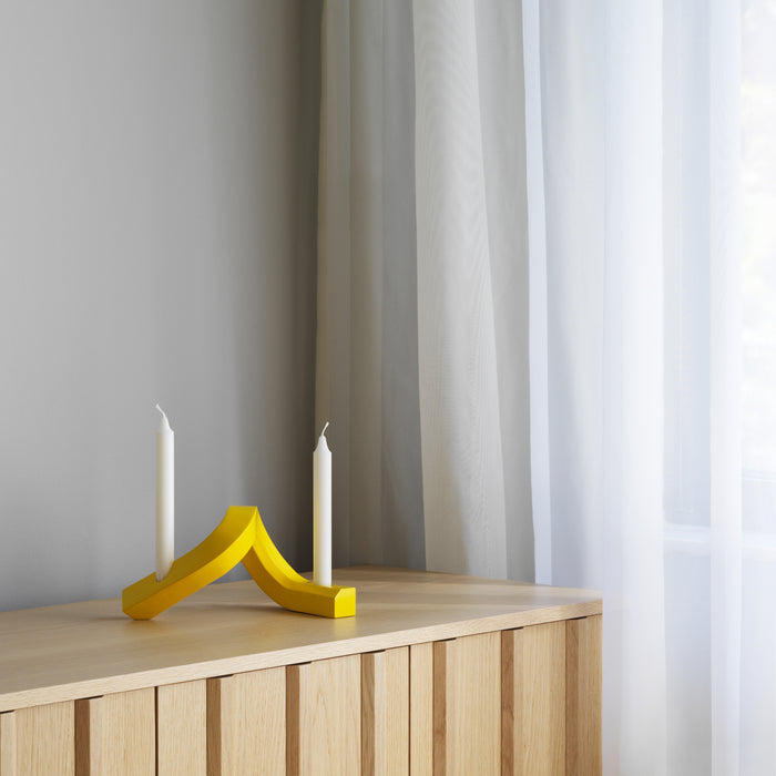 Normann Copenhagen Crooked Kandelaar - Double - Geel