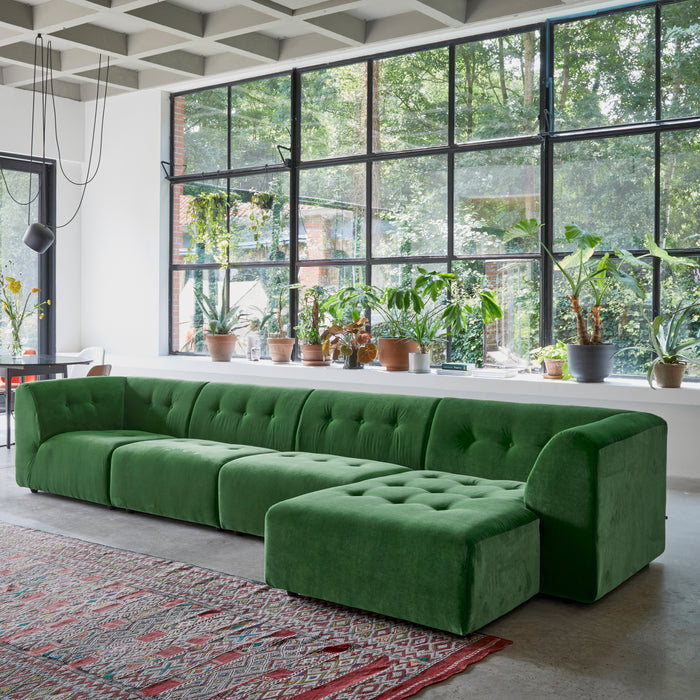 HKliving Vint Bank Element - 1,5-zitsbank Rechts - Royal Velvet - Groen