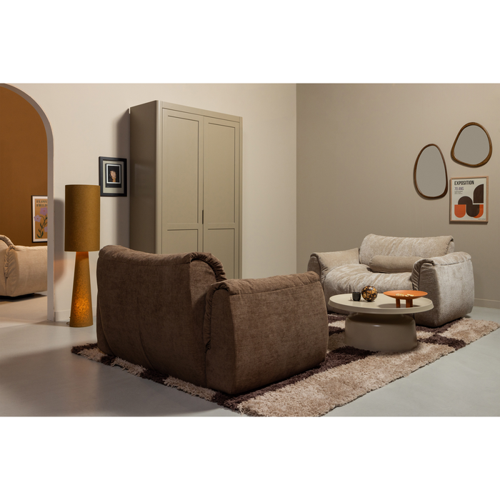 WOOOD Baggy Loveseat - Geweven Chenille - Bruin - 81x138x101