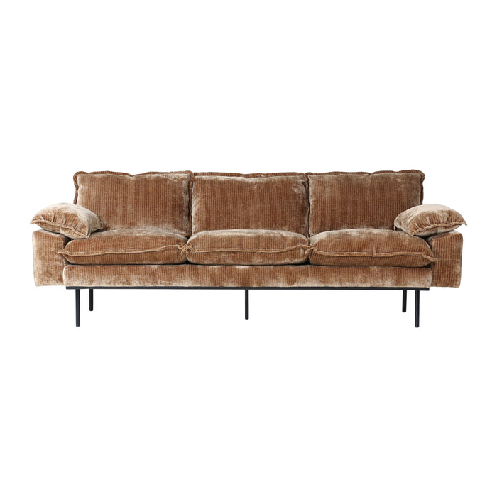 HKliving Retro Sofa 3-zitsbank - Velvet Corduroy - Aged Gold