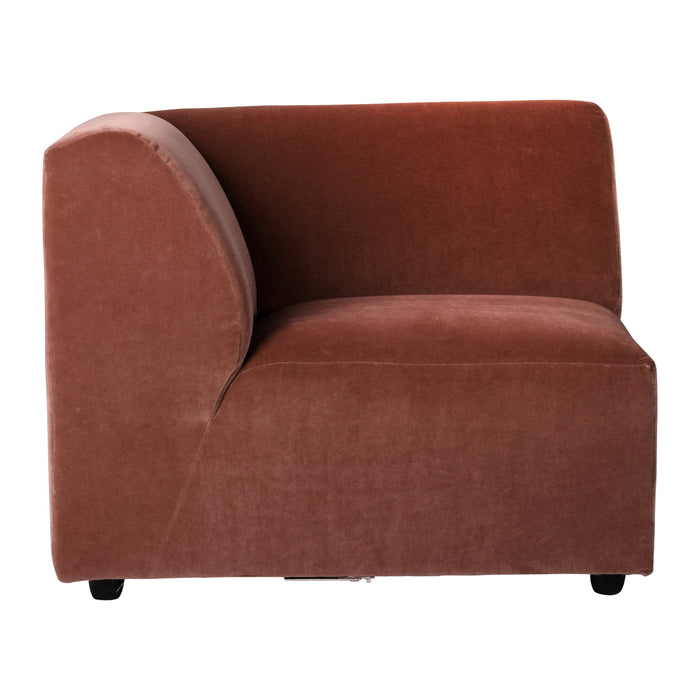 HKliving Jax Bank Element - Hoekstuk Links - Royal Velvet - Magnolia