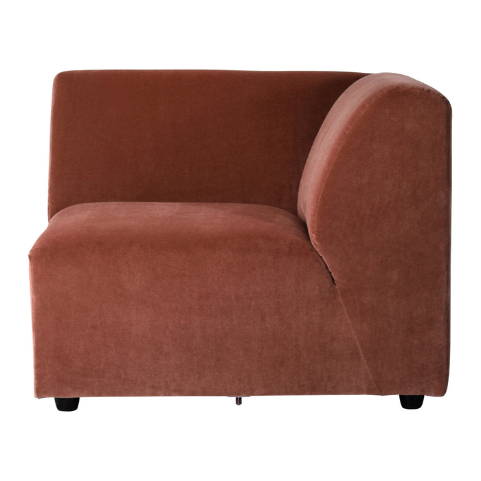 HKliving Jax Bank Element - Eindstuk Rechts - Royal Velvet - Magnolia