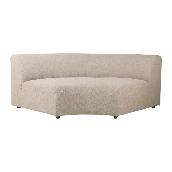 HKliving Jax Bank Element - Middenstuk Rond - Bouclé - Taupe