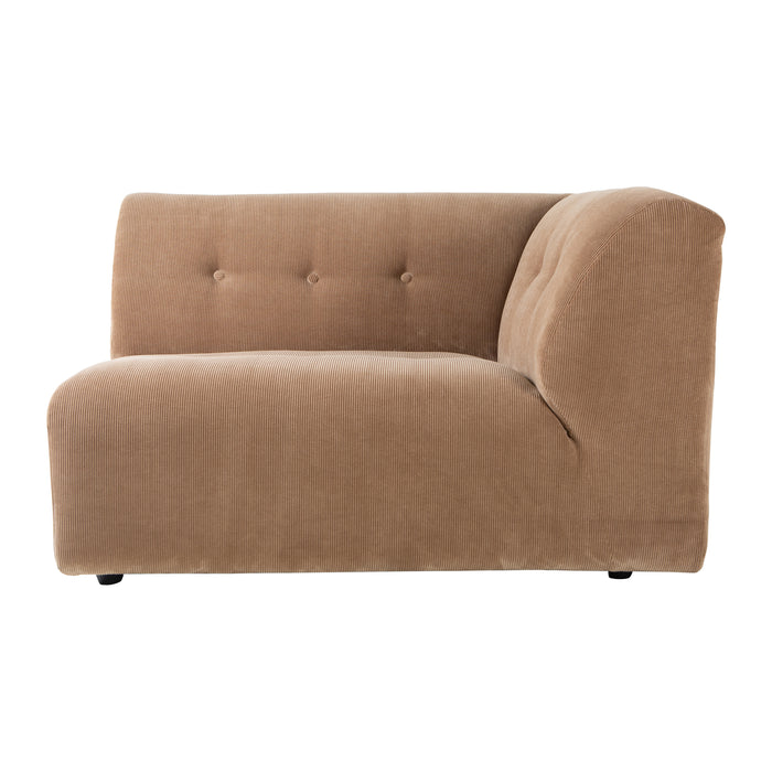 HKliving Vint Bank Element - 1,5-zitsbank Rechts - Corduroy Rib - Bruin