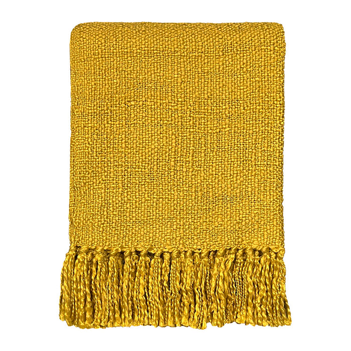 Malagoon Solid Plaid 125 x 150 cm - Curry Geel