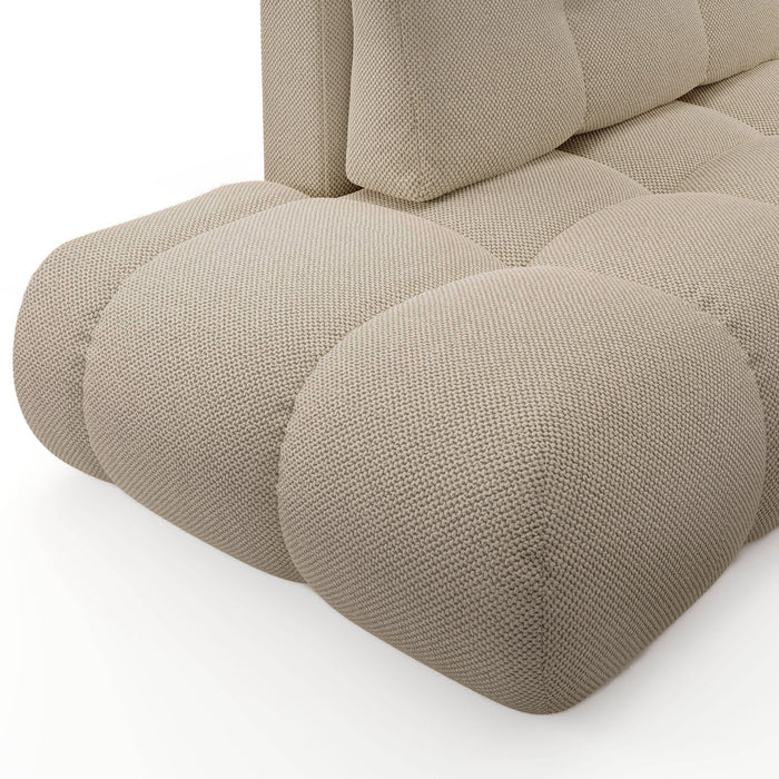 by fonQ Charme Hoekbank Rechts met Slaapfunctie - Weefstof - Beige