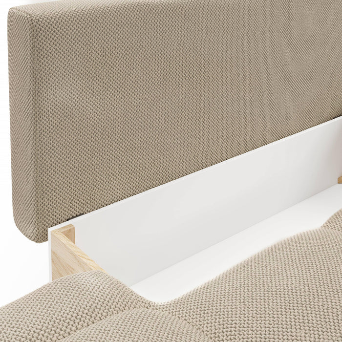 by fonQ Charme Hoekbank Rechts met Slaapfunctie - Weefstof - Beige