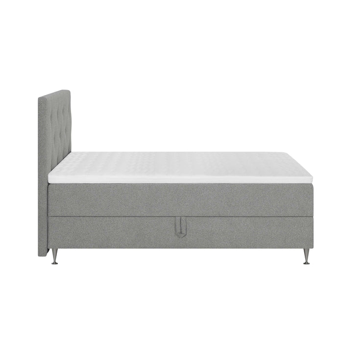 by fonQ Nubo Boxspring met Opbergruimte en Hoofdbord - 160 x 200 cm - Grijs