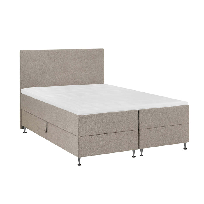by fonQ Nubo Boxspring met Opbergruimte en Hoofdbord - 160 x 200 cm - Beige