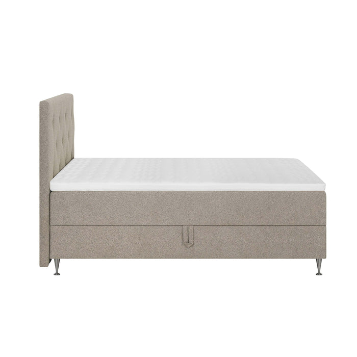 by fonQ Nubo Boxspring met Opbergruimte en Hoofdbord - 160 x 200 cm - Beige