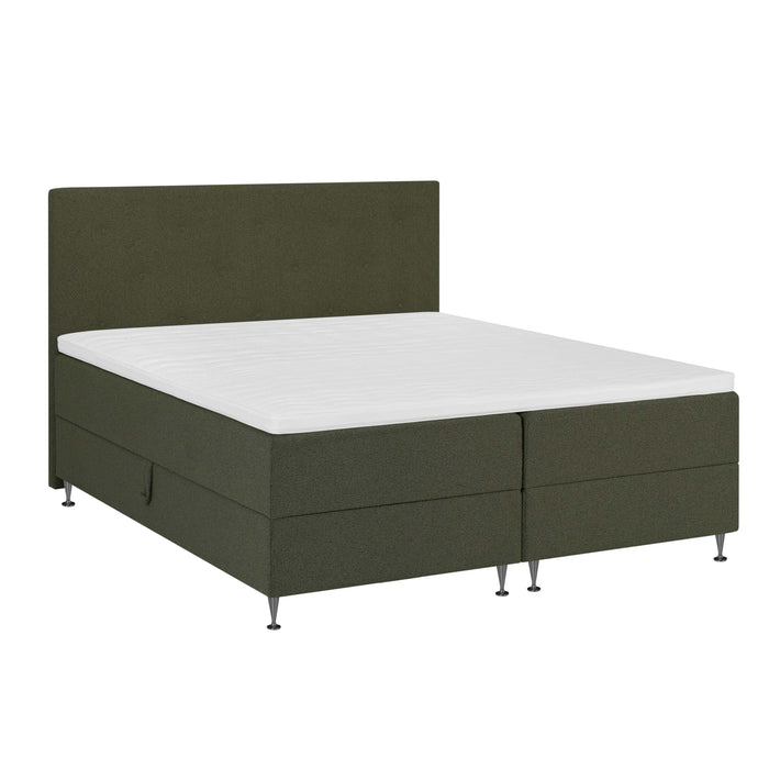 by fonQ Nubo Boxspring met Opbergruimte en Hoofdbord - 180 x 200 cm - Mosgroen